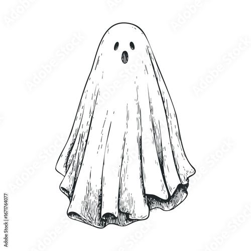 Ghost design for Halloween decoration or themed event. Halloween vector illustration