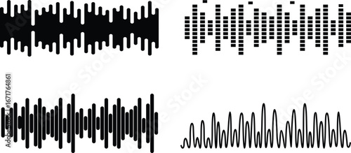 Abstract sound wave background. Waveform pattern for music player, podcast, voise, music app. Audio wave icon. Equalizer template. Vector illustration