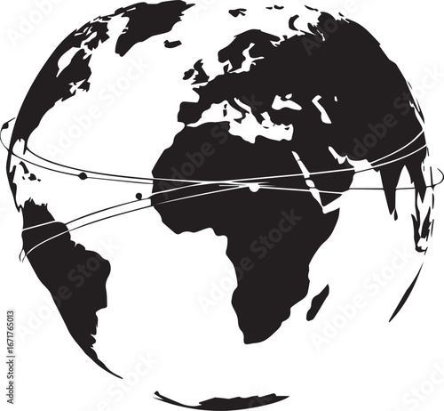Global travel routes connect continents with dynamic flight paths across the world map