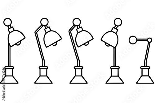 Medical Lamp Icons Collection Minimal Line Art Style