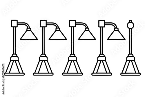 Medical Lamp Icons Collection Minimal Line Art Style