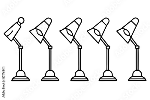 Medical Lamp Icons Collection Minimal Line Art Style