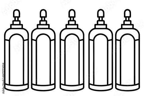 Medical Oxygen Tank Outline Icons Clean