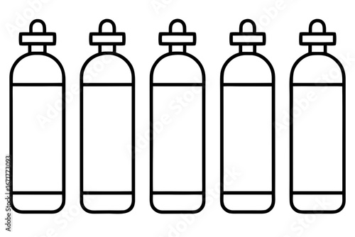 Medical Oxygen Tank Outline Icons Clean