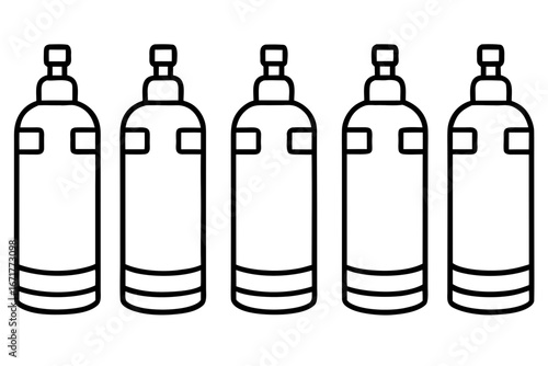 Medical Oxygen Tank Outline Icons Clean