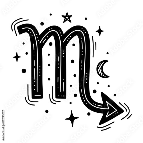Vector Zodiac Scorpio Sign Symbol Illustration