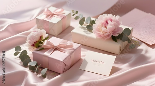 Mother's Day Gifts with Pink Peonies