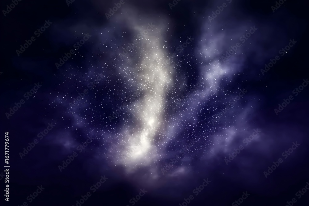 Fototapeta premium Stunning Night Sky with Vibrant Stars and Colorful Cosmic Clouds in Deep Space