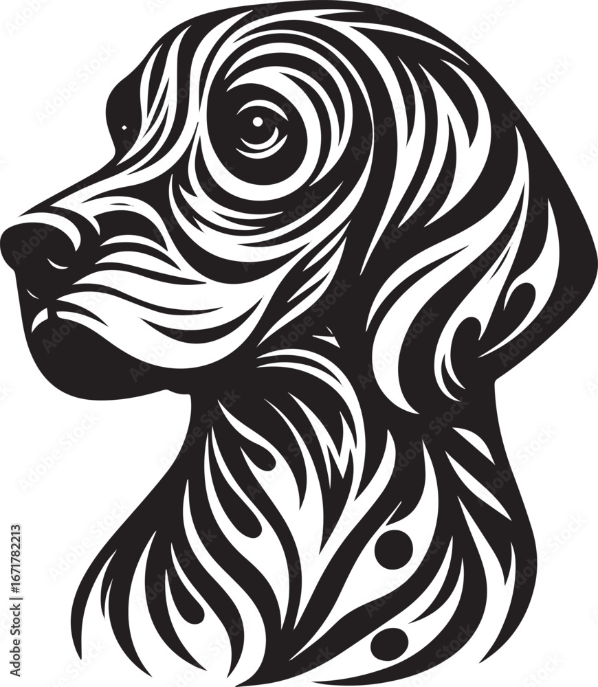 custom made wallpaper toronto digitalAbstract suminagashi stylized German Shorthaired Pointer vector design