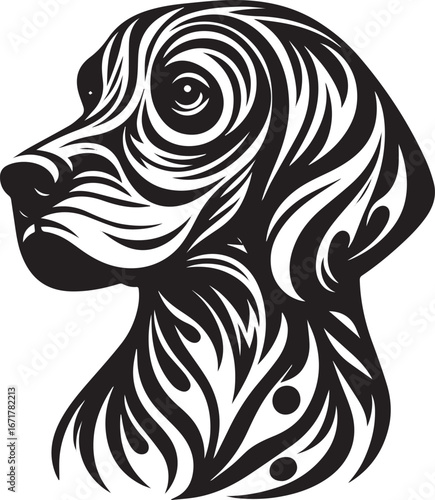 Wallpaper Mural Abstract suminagashi stylized German Shorthaired Pointer vector design Torontodigital.ca