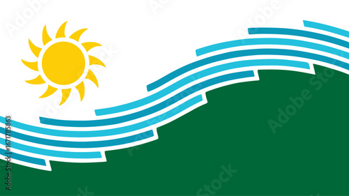 Spokane city flag vector illustration isolated, Spokane County, Washington, United States of America. Emblem banner  town Spokane sticker.