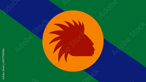 Spokane county flag vector illustration isolated, Washington, United States of America. Emblem banner  county Spokane sticker.