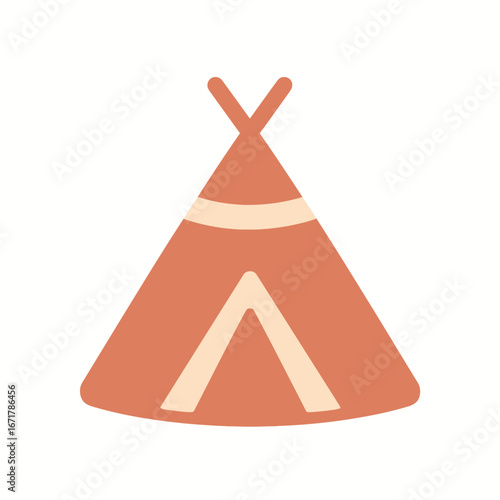 Colorful Cartoon Teepee Tent in Bright Colors Suitable for Kids Playroom or Camping Theme