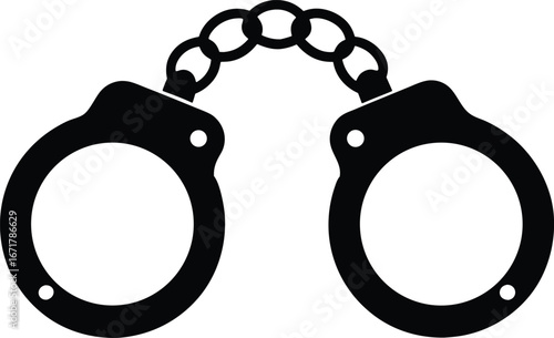Court handcuffs vector icon.