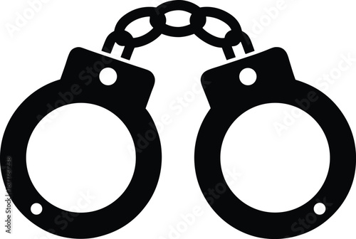 Criminal justice handcuffs vector icon.