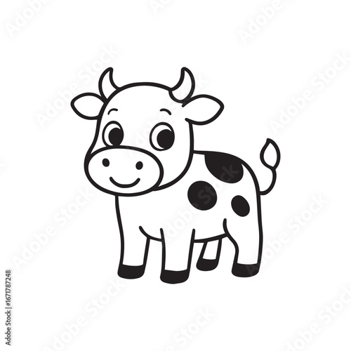 funny cow vector illustration