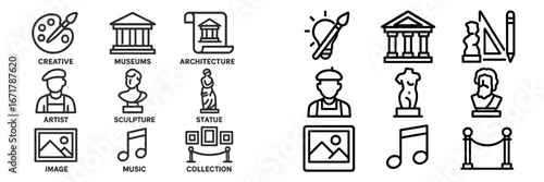 Creative artworks and architectural designs showcased in museums and galleries across the city