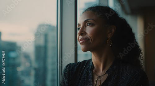 Confident CEO Practicing Mindfulness Before Presentation