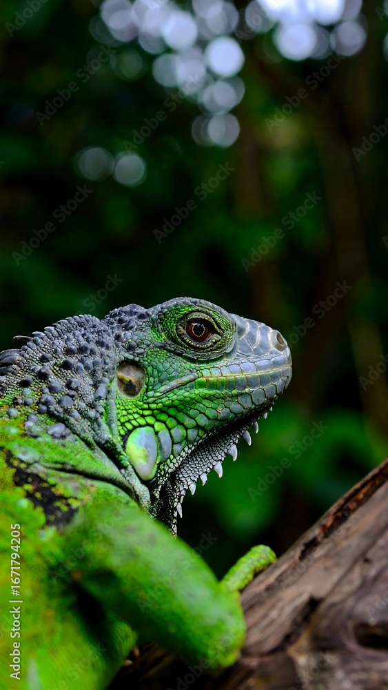 Obraz premium Close-up of green iguana