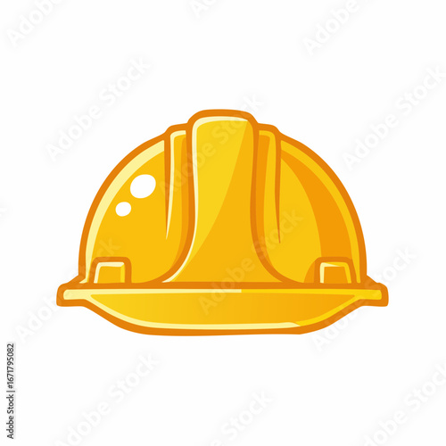 Yellow hard hat protects construction worker on job site, ensuring safety and compliance with regulations, conveying a sense of security.