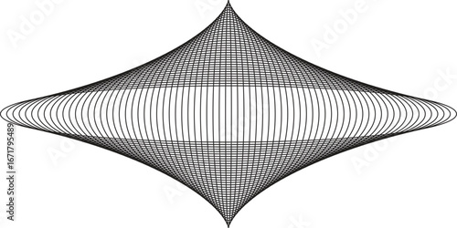 Symmetric Spindle – Abstract Geometric Line Pattern with Dual Convergence Points
