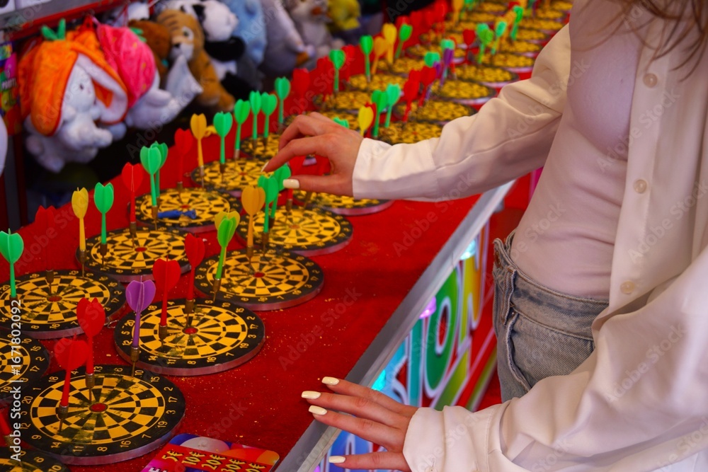 Fototapeta premium girl in amusement park