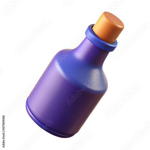 blue bottle isolated on white