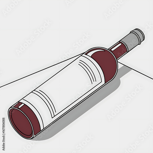red wine bottle with label