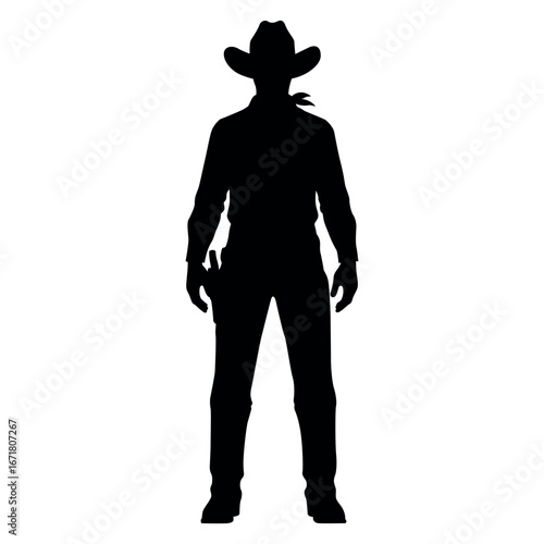 cowboy silhouette western man illustration