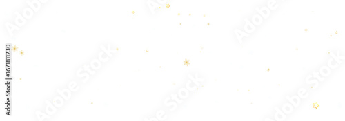 Sparkling gold stars scattered on a white background. Perfect for festive designs.