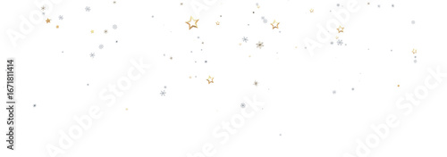 Elegant background with gold and silver stars, perfect for holidays.