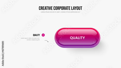 Creative Report One Option Diagram Slide Layout. Service Growth Frame Template Vector Illustration. Corporate Performance 1 Step Infographic Slideshow Design.