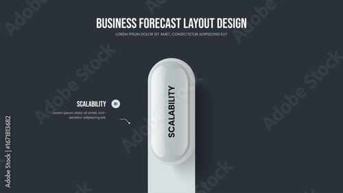 Company Overview Slideshow Design Vector Illustration. Corporate Growth One Element Diagram Frame Layout. Financial Performance 1 Step Infographic Slide Template.