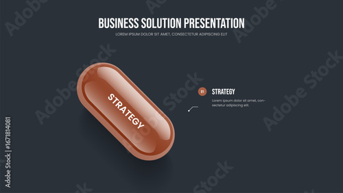 Business Growth One Element Infographic Slide Template. Investor Strategy 1 Option Diagram Slideshow Layout. Company Planning Frame Design Vector Illustration.