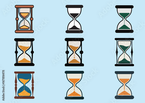 Hourglass Icon, Hourglass vector Set