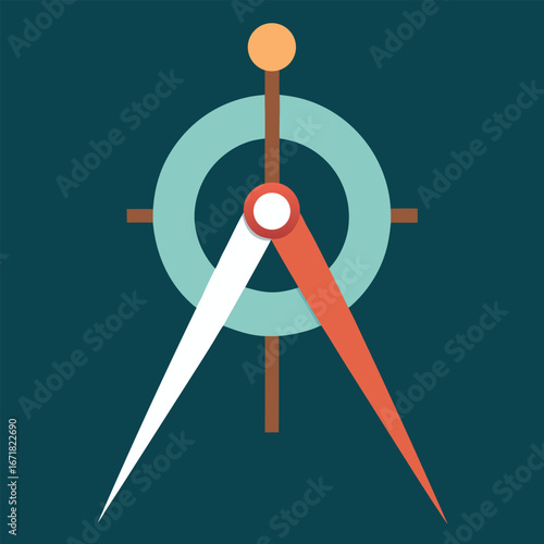 Classic compass with a directional navigation needle
