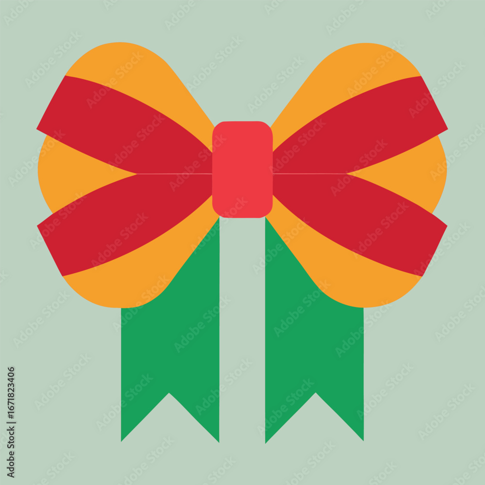 Obraz premium Flat vector gift ribbon bow isolated on white background