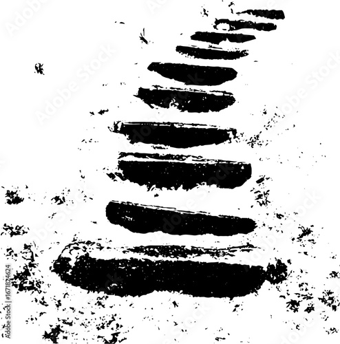 Grunge black and white footprint illustration for urban designs