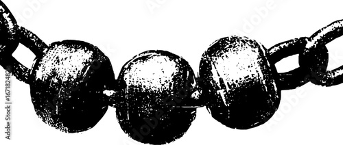 Grunge black and white spiked chain design for urban art and fashion