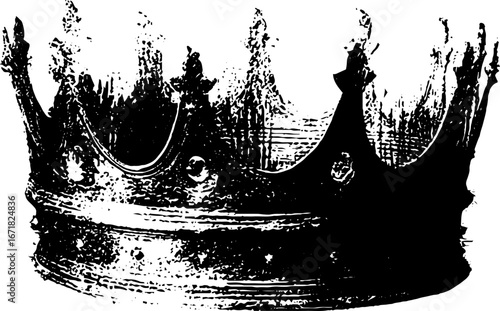 Grunge black and white spiked crown concept for urban design projects