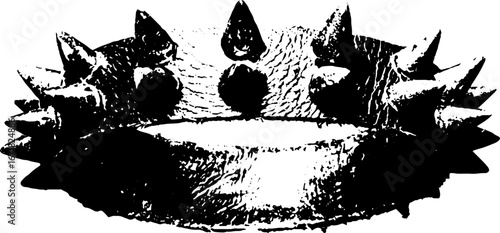 Grunge black and white spiked leather band illustration for urban design
