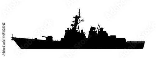 Warship Silhouette Vector Illustration