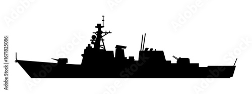 Warship Silhouette Vector Illustration