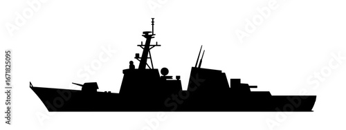 Warship Silhouette Vector Illustration