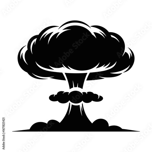 Foto Explosion Nuclear Silhouette Vector Illustration