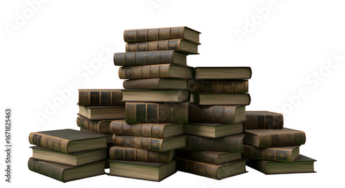 Wallpaper Mural Stack of Old Books Vintage Style on Transparent Background Isolated Torontodigital.ca