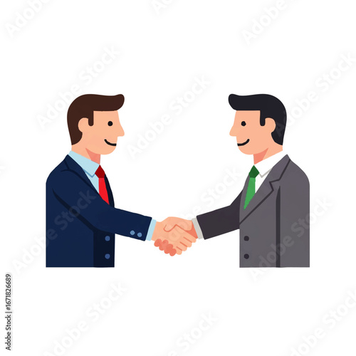 Successful business partners sealing a deal with a handshake, symbolizing agreement and trust