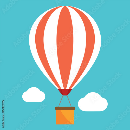 Vibrant hot air balloon floating gracefully in the sky