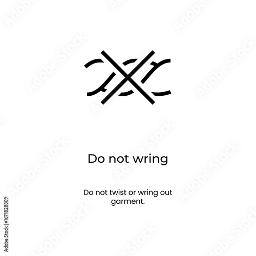 Do not wring fabric illustration