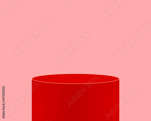 Bold Red Stage Podium Display Mockup